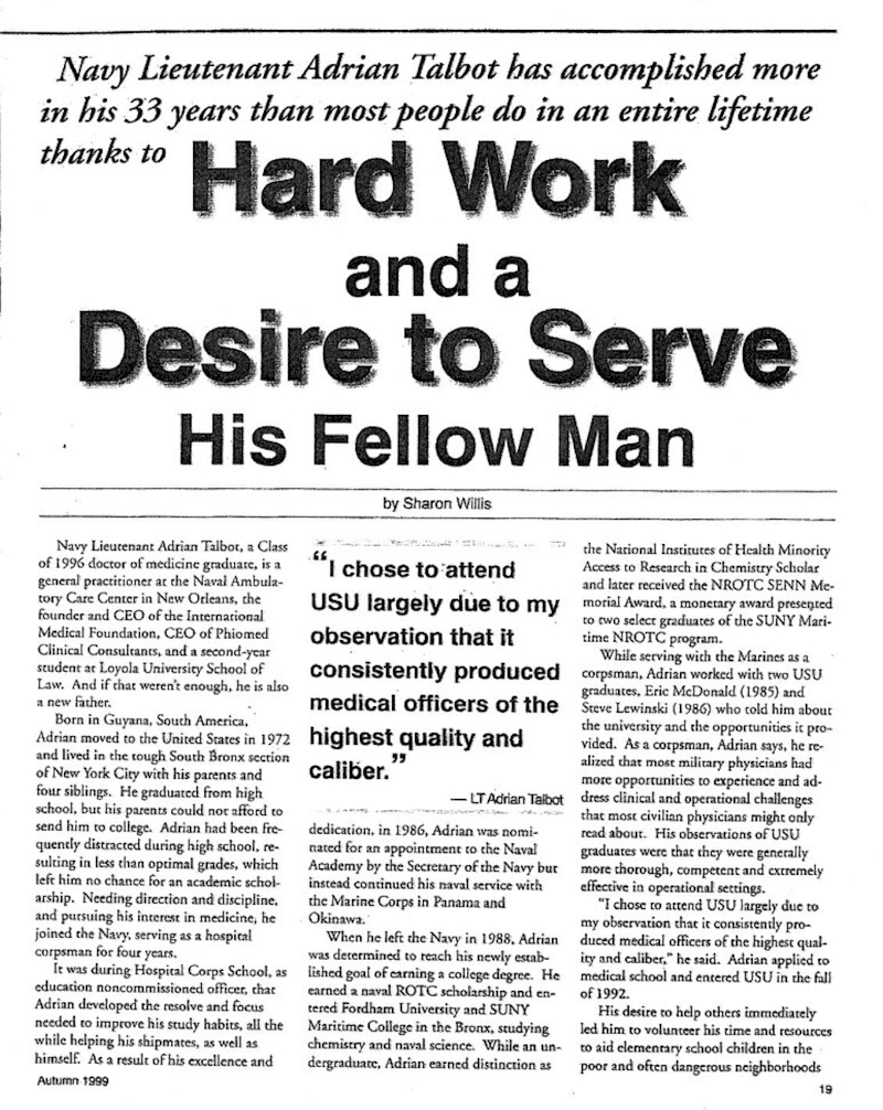 Hard work and desire to serve